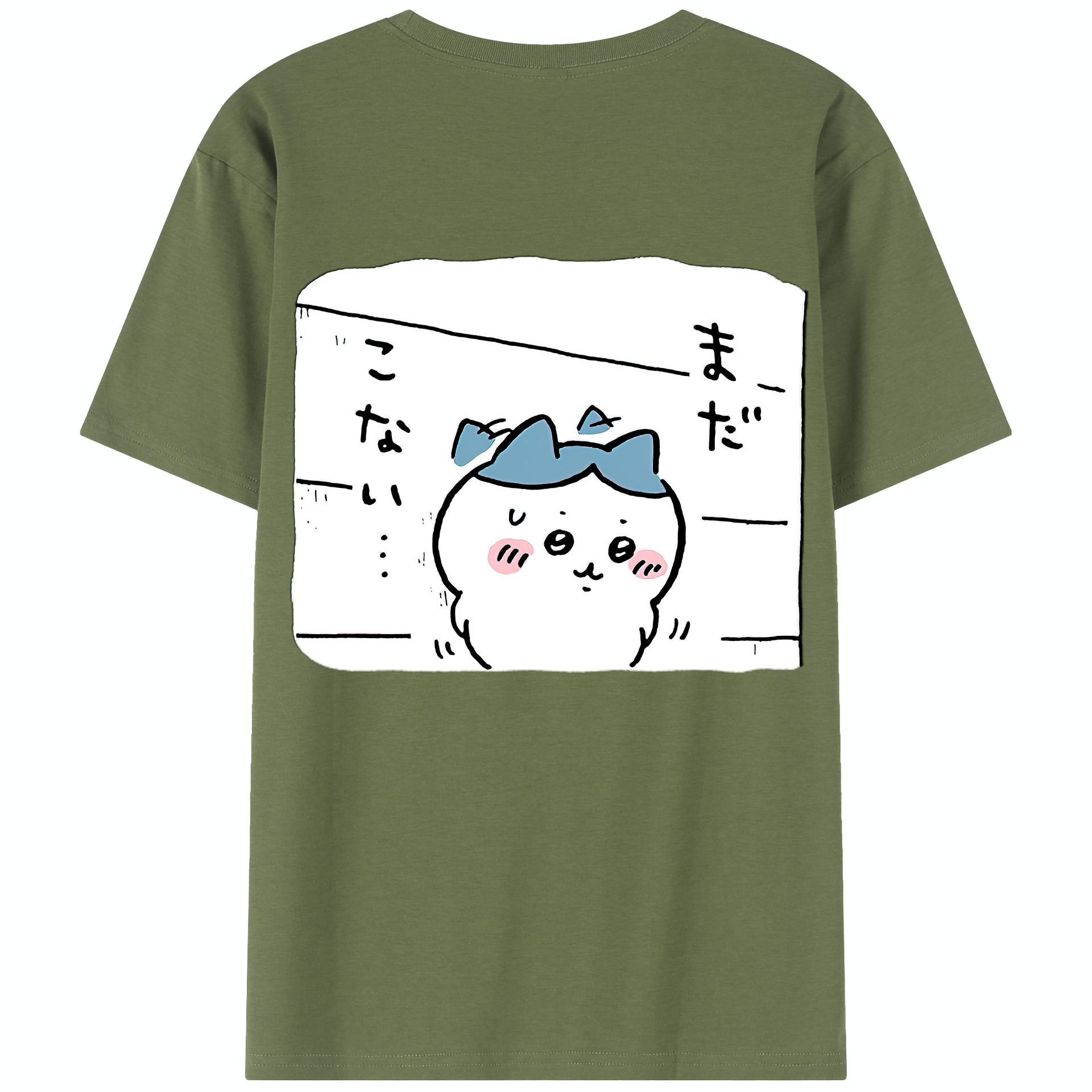 （画像用） ちいかわ ハチワレ Chii-kawa hachiware 綿100％半袖Tシャツ（背面プリント）